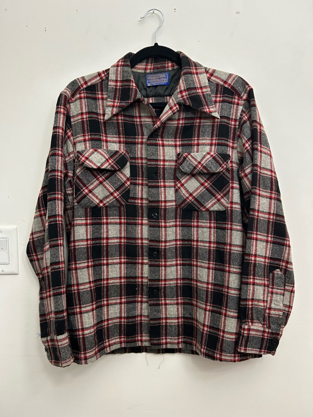 Vintage Pendleton Plaid western Button Front Wool Shirt